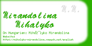 mirandolina mihalyko business card
